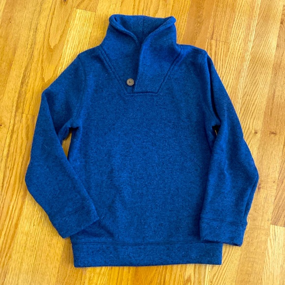 Boys Shawl Neck Sweater (Blue, Size 7) - Picture 1 of 6